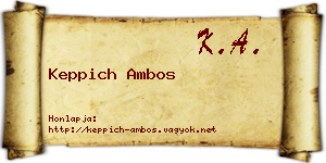 Keppich Ambos névjegykártya